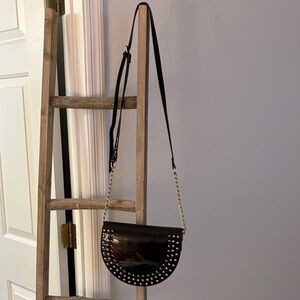 Chic Black Studded Crossbody Bag